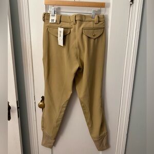 NWT men’s tan riding breeches TuffRider cotton knee patch size 32